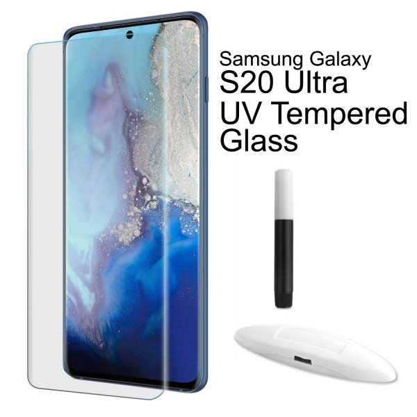 Wholesale Galaxy S20 Ultra (6.9in) UV Tempered Glass Full Glue Screen Protector (Clear)